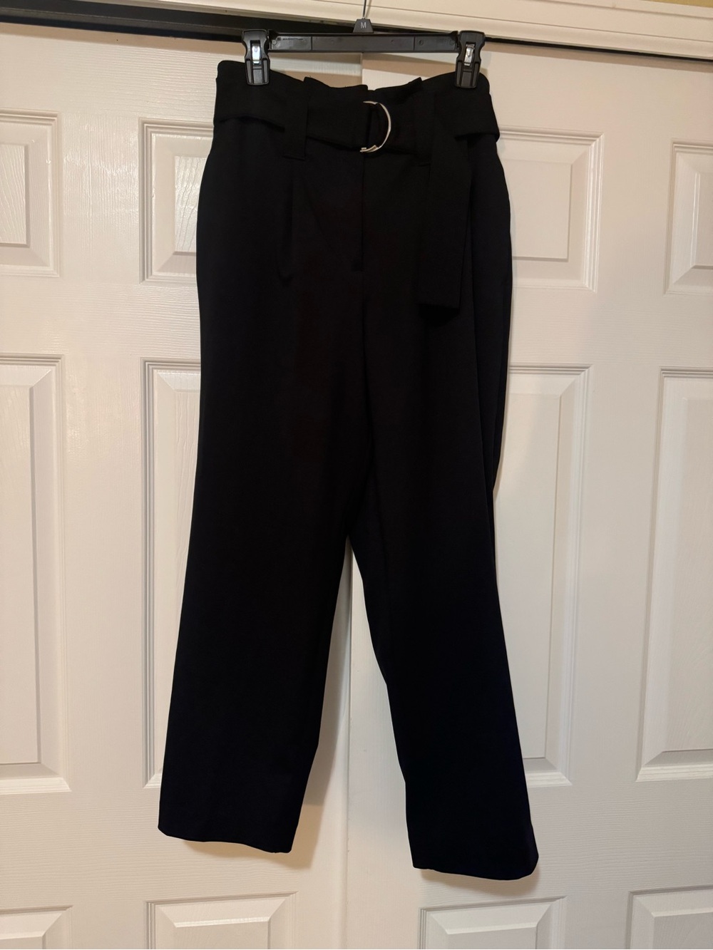 Worthington Black High-Waist Paperbag Trousers with Belt